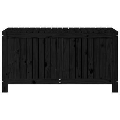 Havekiste Sort 121x55x64 cm Massiv Fyr