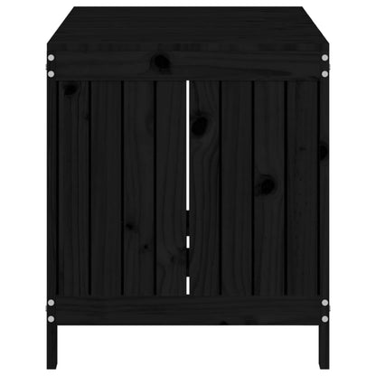 Havekiste Sort 121x55x64 cm Massiv Fyr
