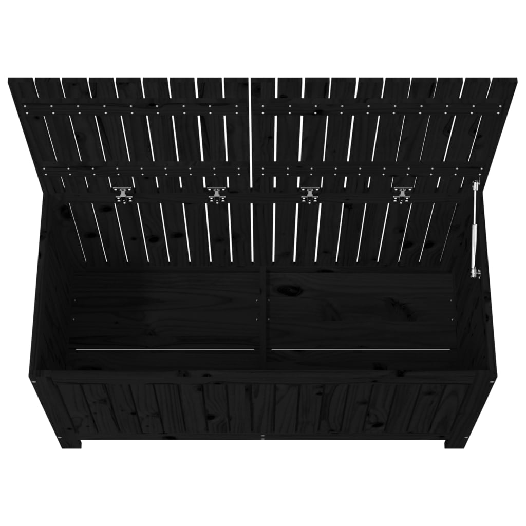 Havekiste Sort 121x55x64 cm Massiv Fyr