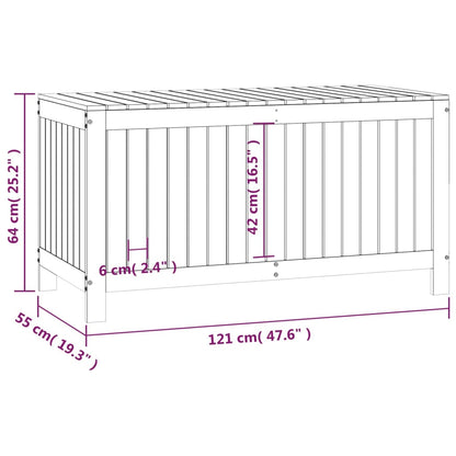 Havekiste Sort 121x55x64 cm Massiv Fyr