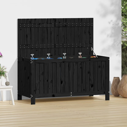 Havekiste Sort 121x55x64 cm Massiv Fyr