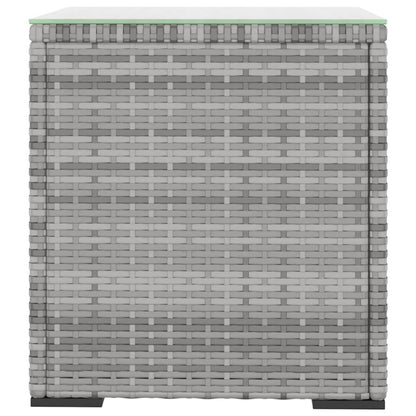 Beistelltisch Grau 40x37x40,5 cm Poly Rattan und Hartglas