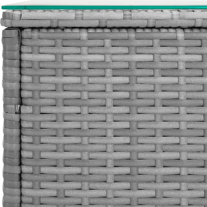 Beistelltisch Grau 40x37x40,5 cm Poly Rattan und Hartglas