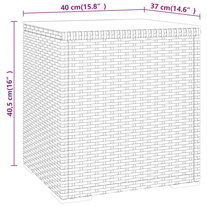 Beistelltisch Grau 40x37x40,5 cm Poly Rattan und Hartglas
