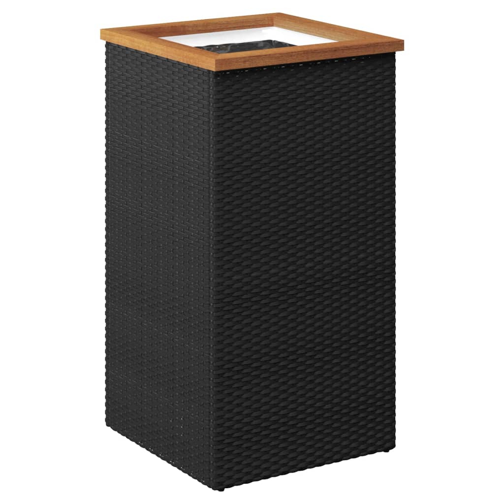 Pflanzkübel Schwarz 40x40x80 cm Poly Rattan