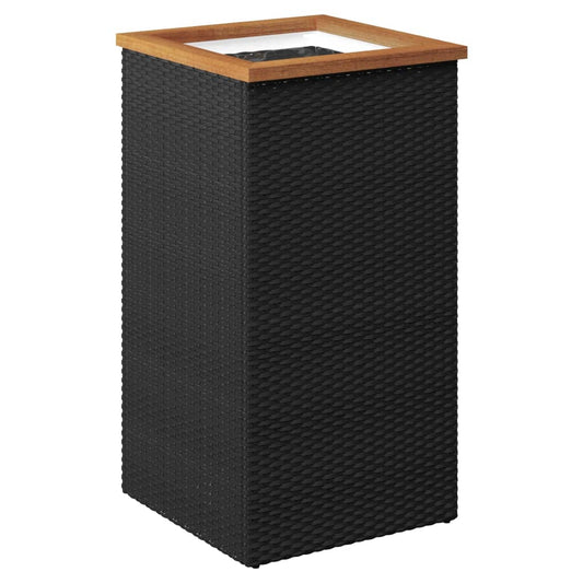 Pflanzkübel Schwarz 40x40x80 cm Poly Rattan