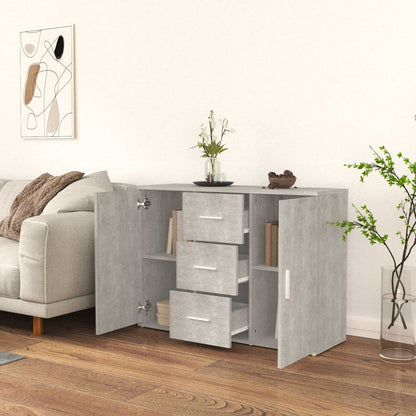 Sideboard Betongrau 91x29,5x65 cm Holzwerkstoff