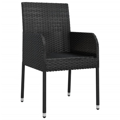 Gartenstühle mit Kissen 4 Stk. Poly Rattan Schwarz
