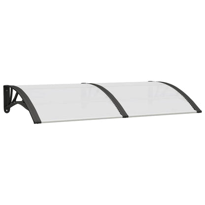 Türvordach Schwarz und Transparent 150x75 cm Polycarbonat