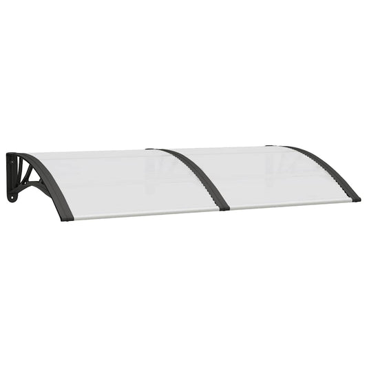 Türvordach Schwarz und Transparent 150x75 cm Polycarbonat