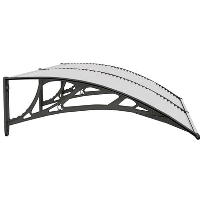 Türvordach Schwarz und Transparent 150x75 cm Polycarbonat