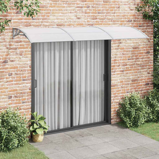 Türvordach Grau 300x75 cm Polycarbonat