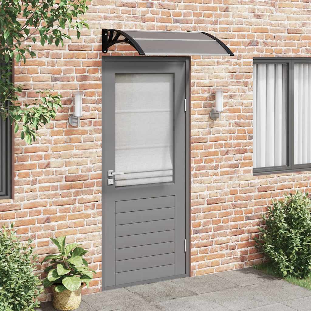 Türvordach Schwarz 100x75 cm Polycarbonat