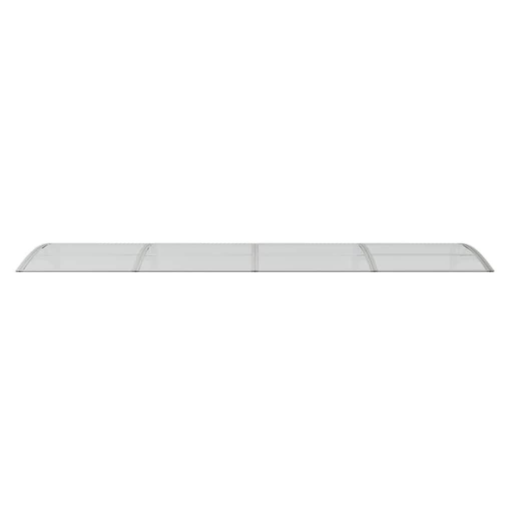 Türvordach Grau und Transparent 350x75 cm Polycarbonat