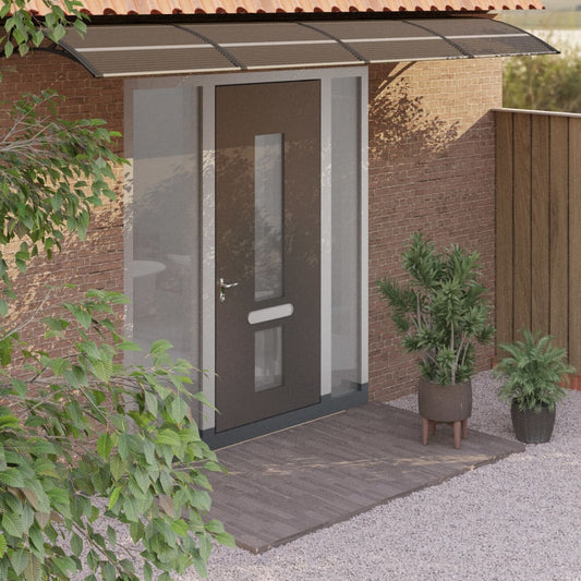 Türvordach Schwarz 350x75 cm Polycarbonat