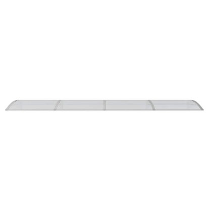 Türvordach Grau und Transparent 400x75 cm Polycarbonat