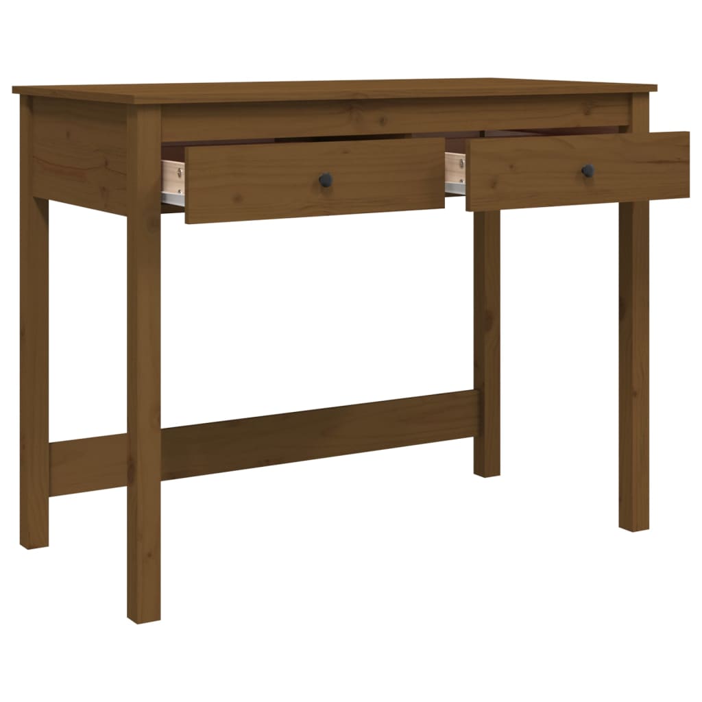 Schreibtisch mit Schubladen Honigbraun 100x50x78 cm Massivholz