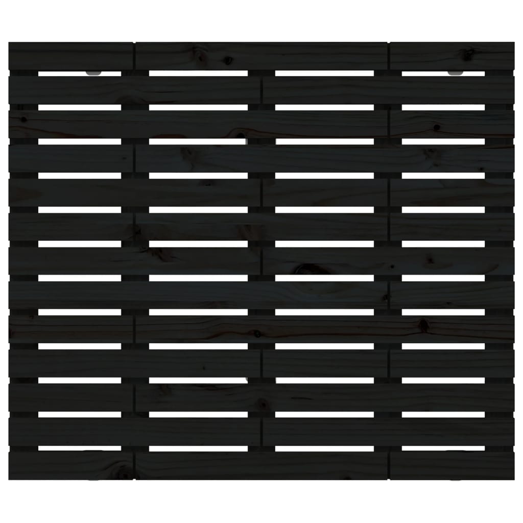 Wand-Kopfteil Schwarz 81x3x91,5 cm Massivholz Kiefer