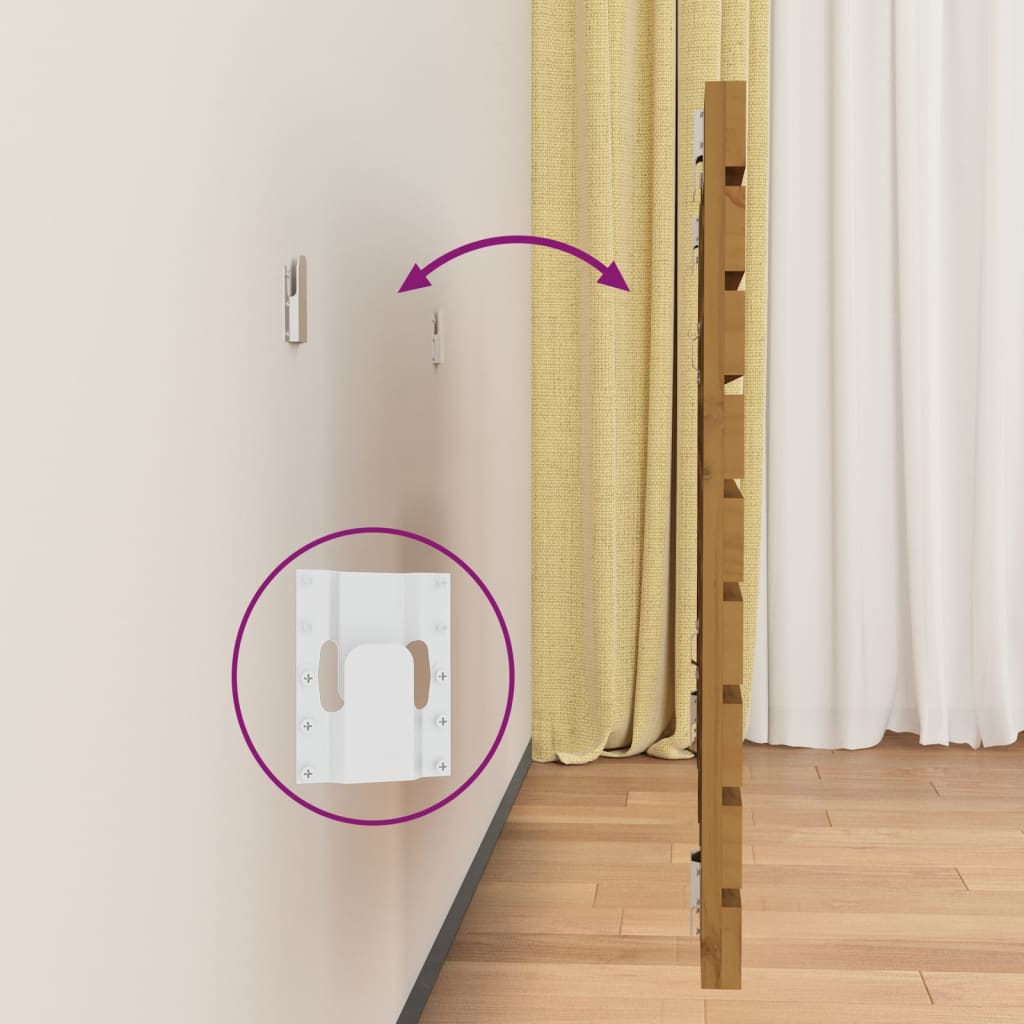 Wand-Kopfteil Honigbraun 96x3x63 cm Massivholz Kiefer