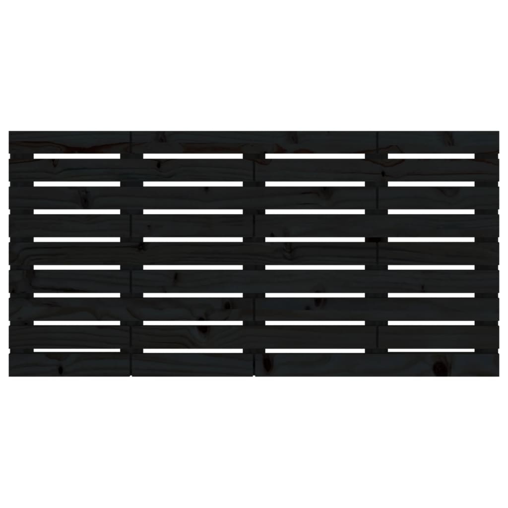 Wand-Kopfteil Schwarz 126x3x63 cm Massivholz Kiefer
