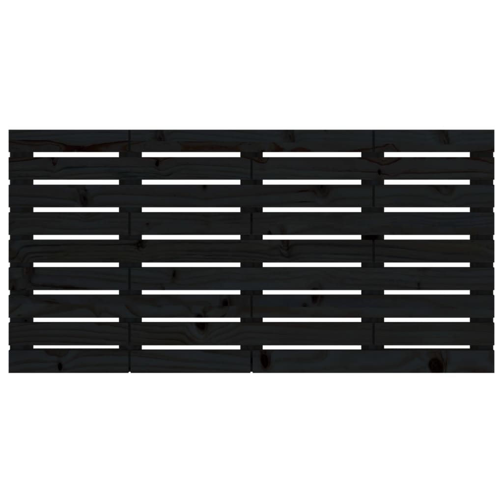 Wand-Kopfteil Schwarz 146x3x63 cm Massivholz Kiefer