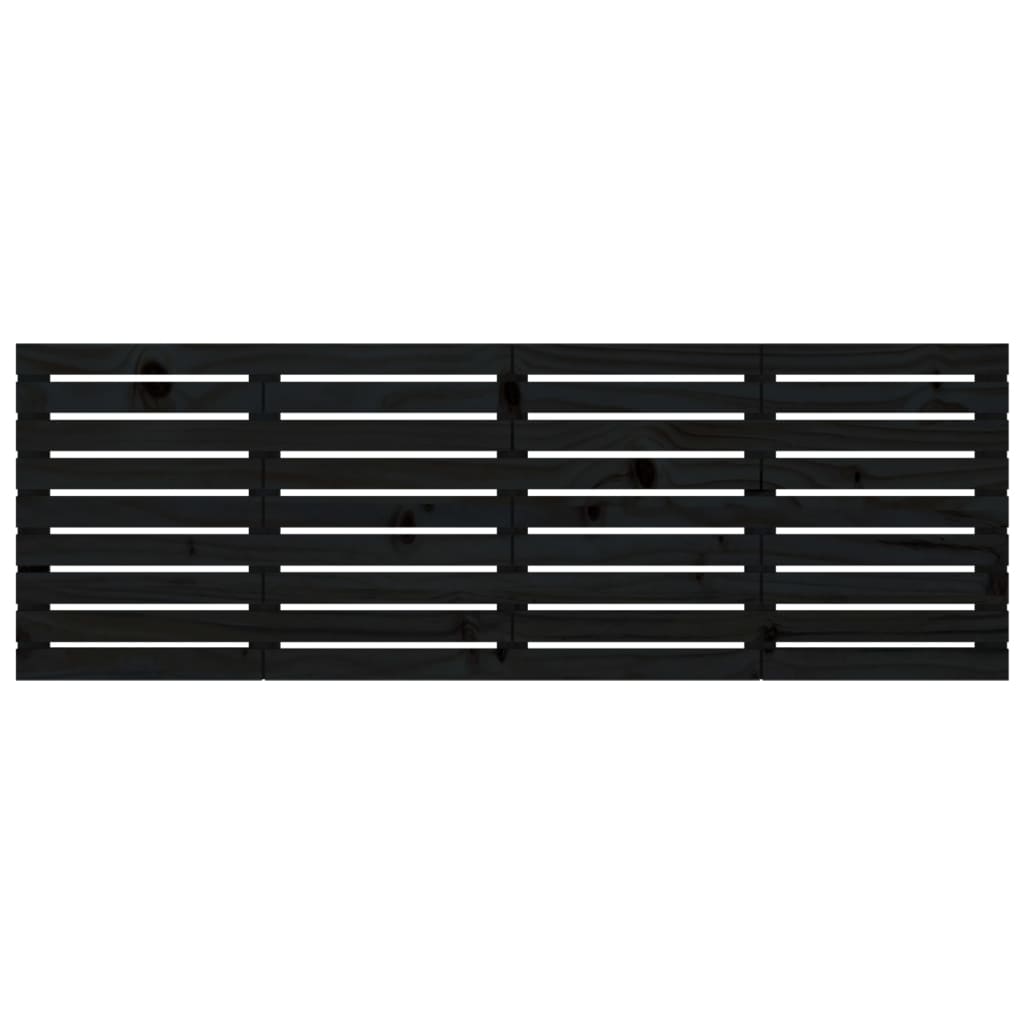 Wand-Kopfteil Schwarz 166x3x63 cm Massivholz Kiefer