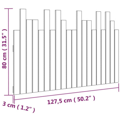 Wand-Kopfteil Schwarz 127,5x3x80 cm Massivholz Kiefer