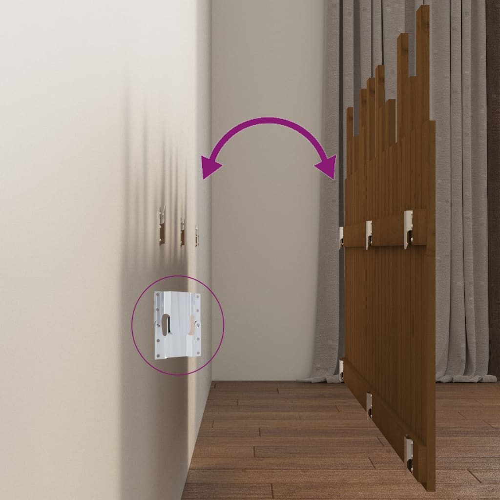 Wand-Kopfteil Honigbraun 159,5x3x80 cm Massivholz Kiefer