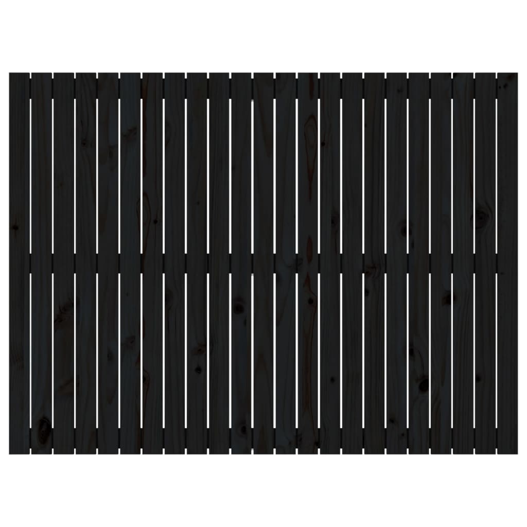 Wand-Kopfteil Schwarz 146,5x3x110 cm Massivholz Kiefer