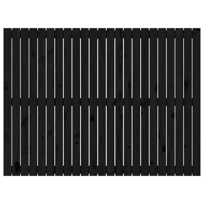 Wand-Kopfteil Schwarz 146,5x3x110 cm Massivholz Kiefer