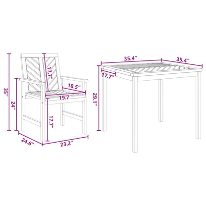 Garten Essgruppe 5 pcs Braun 90 x 90 x 74 cm Akazie Massivholz
