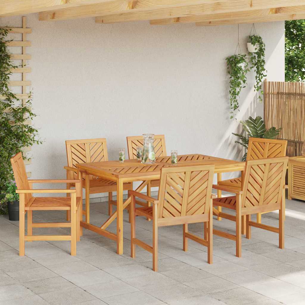 Garten Essgruppe 7 pcs Braun Akazie Massivholz
