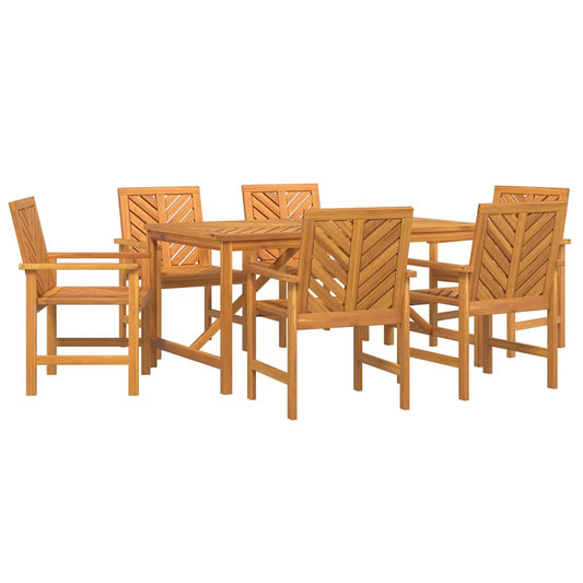 Garten Essgruppe 7 pcs Braun 150 x 90 x 74 cm Akazie Massivholz