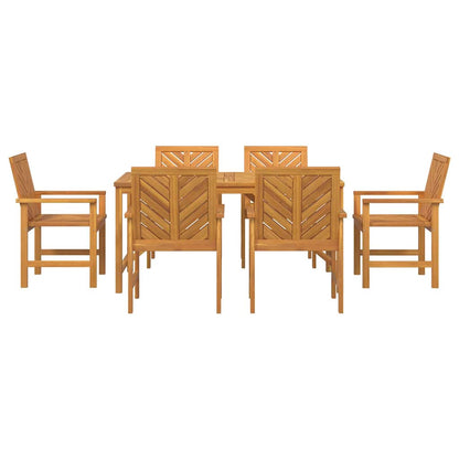 Garten Essgruppe 7 pcs Braun 150 x 90 x 74 cm Akazie Massivholz
