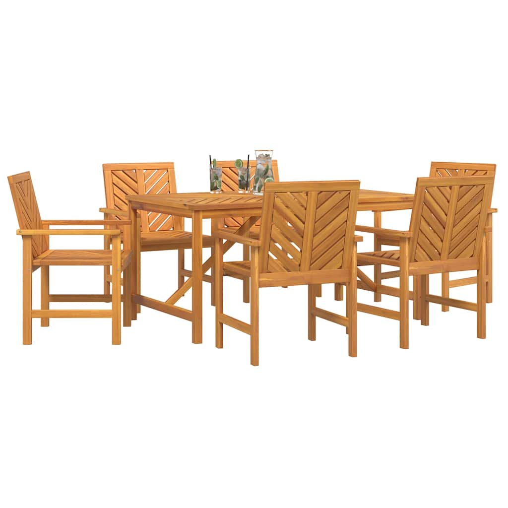 Garten Essgruppe 7 pcs Braun 150 x 90 x 74 cm Akazie Massivholz