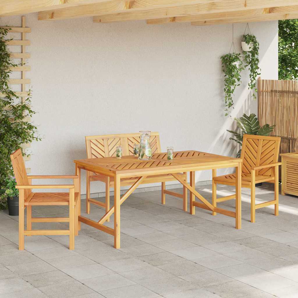 Garten Essgruppe 4 pcs Braun 150 x 90 x 74 cm Akazie Massivholz