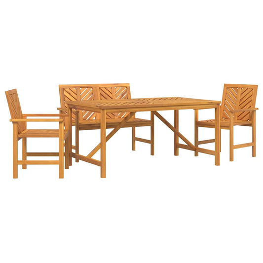 Garten Essgruppe 4 pcs Braun 150 x 90 x 74 cm Akazie Massivholz