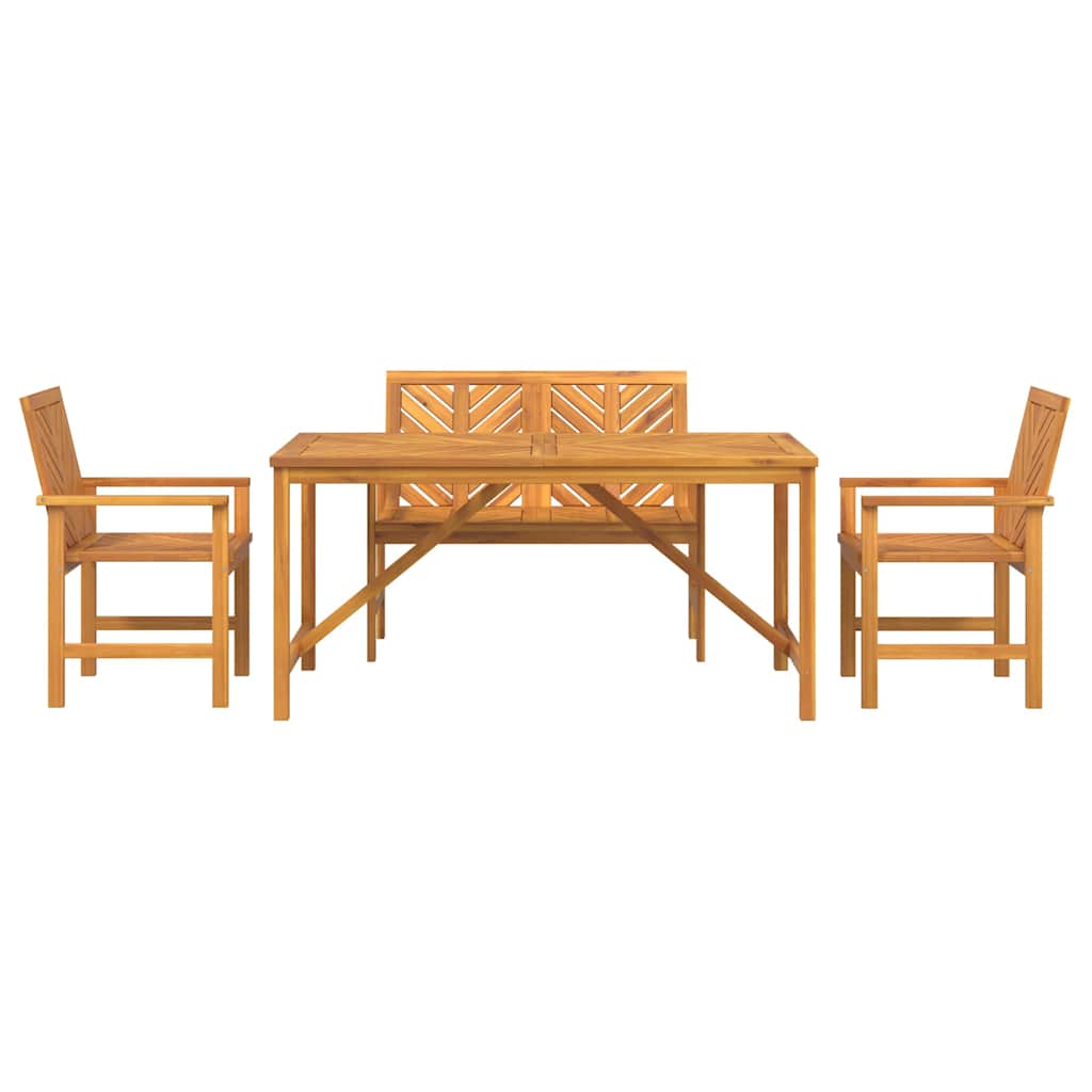 Garten Essgruppe 4 pcs Braun 150 x 90 x 74 cm Akazie Massivholz
