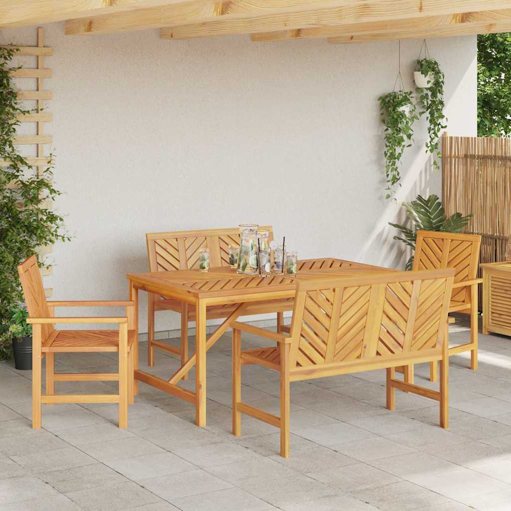 Garten Essgruppe 5 pcs Braun 150 x 90 x 74 cm Akazie Massivholz
