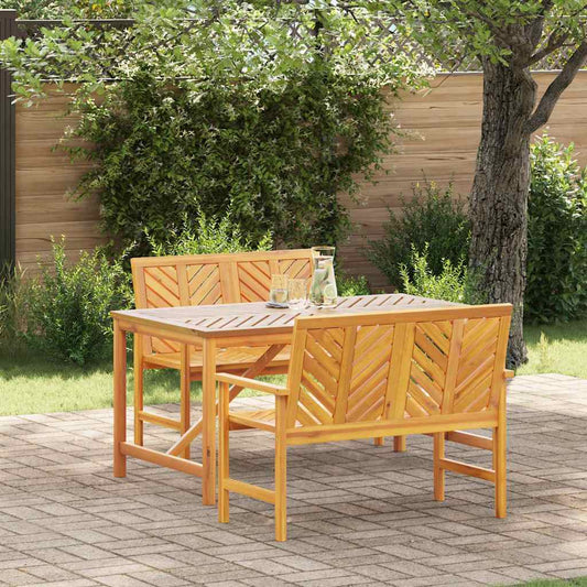 Garten Essgruppe 3 pcs Braun Akazie Massivholz