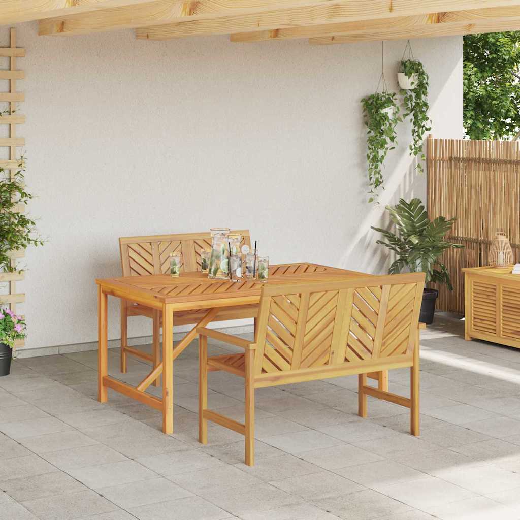 Garten Essgruppe 3 pcs Braun Akazie Massivholz