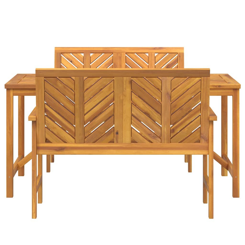 Garten Essgruppe 3 pcs Braun 150 x 90 x 74 cm Akazie Massivholz