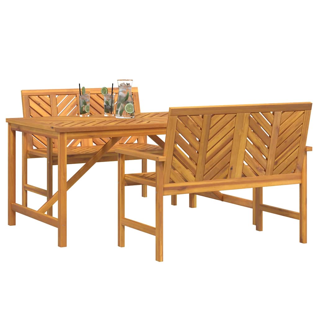 Garten Essgruppe 3 pcs Braun 150 x 90 x 74 cm Akazie Massivholz