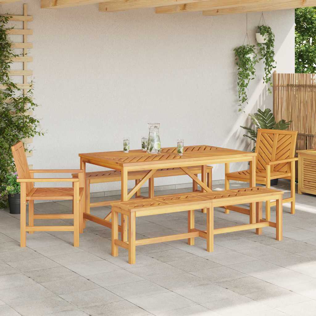 Garten Essgruppe 5 pcs Braun 150 x 90 x 74 cm Akazie Massivholz