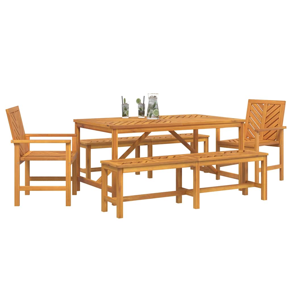 Garten Essgruppe 5 pcs Braun 150 x 90 x 74 cm Akazie Massivholz