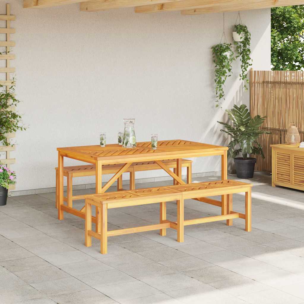 Garten Essgruppe 3 pcs Braun Akazie Massivholz