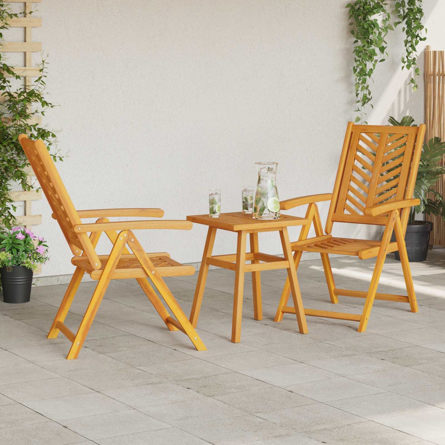 Garten Bistro Set 3 pcs Braun Akazie Massivholz
