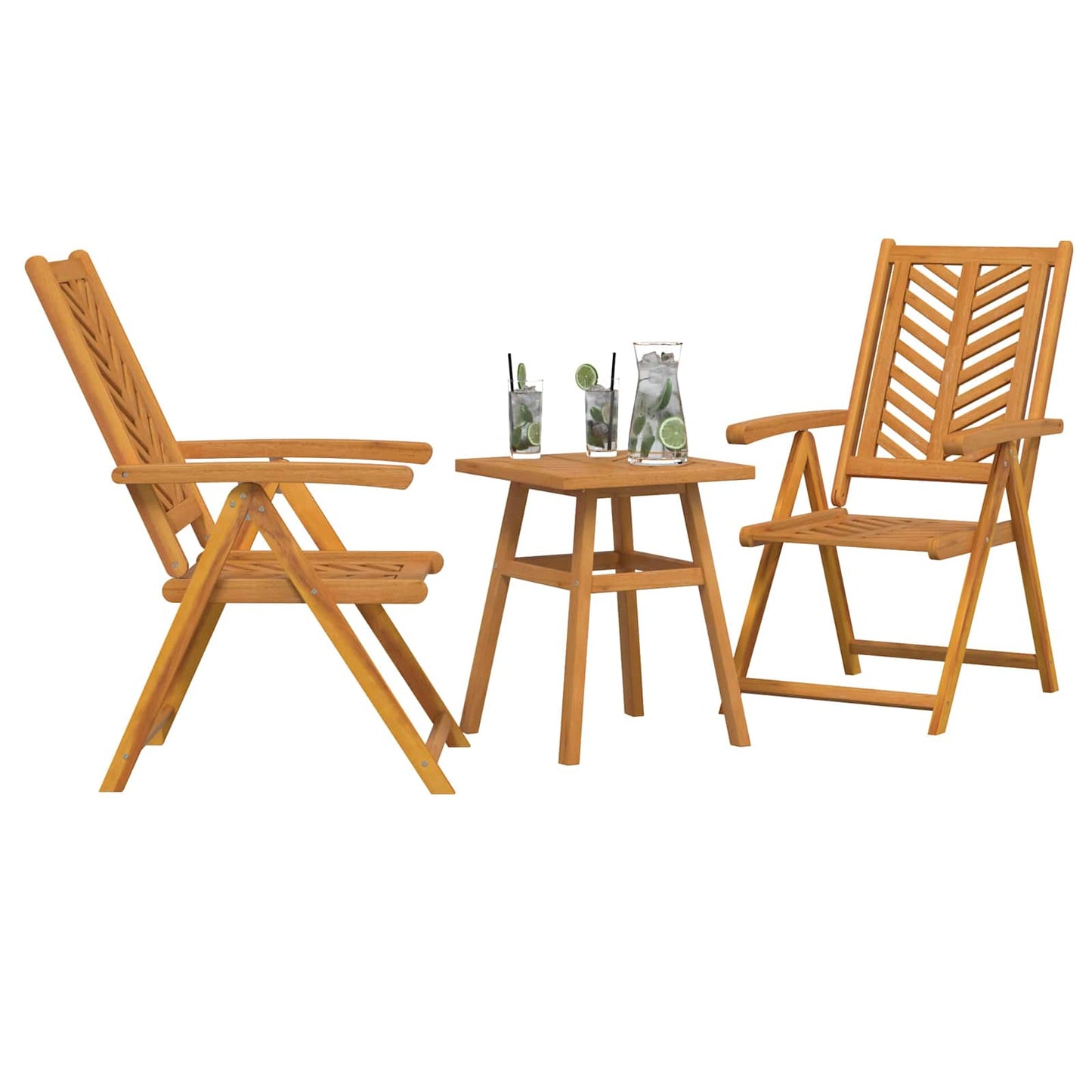Garten Bistro Set 3 pcs Braun Akazie Massivholz