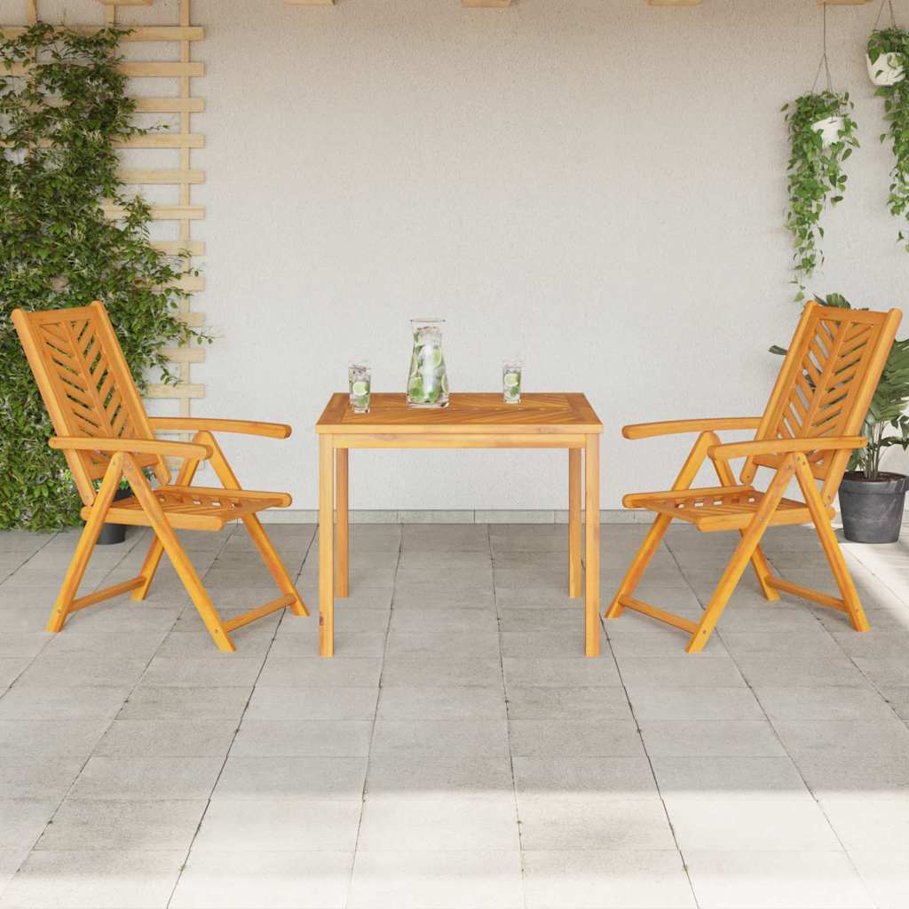Garten Essgruppe 3 pcs Braun 90 x 90 x 74 cm Akazie Massivholz