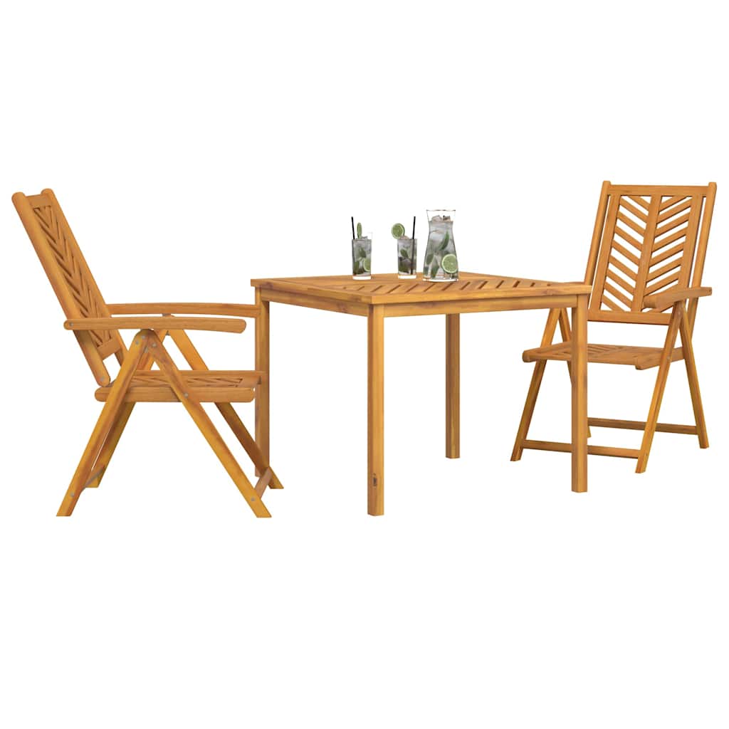 Garten Essgruppe 3 pcs Braun 90 x 90 x 74 cm Akazie Massivholz